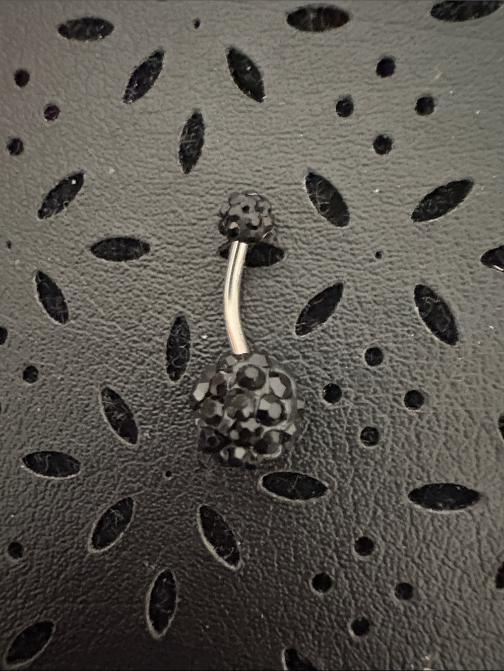 Black Crystal Navel Ring Belly Button Jewelry